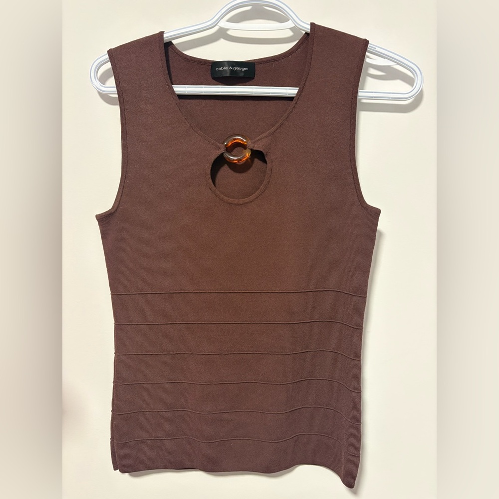 Brown top with center detail